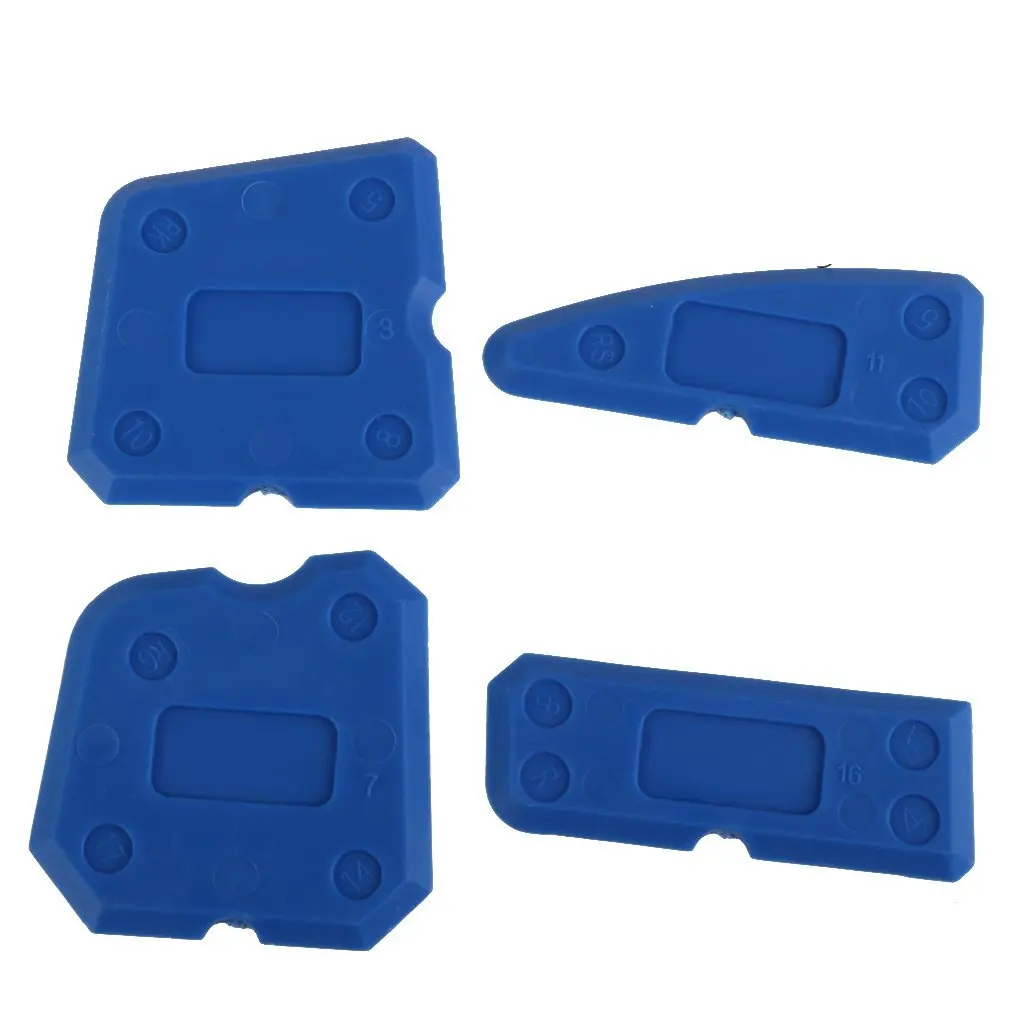 4pcs/set Blue Silicone Sealant Scraper Sealant Smoother Caulk Finisher Good Quality with Straight Edges and Durable to Use