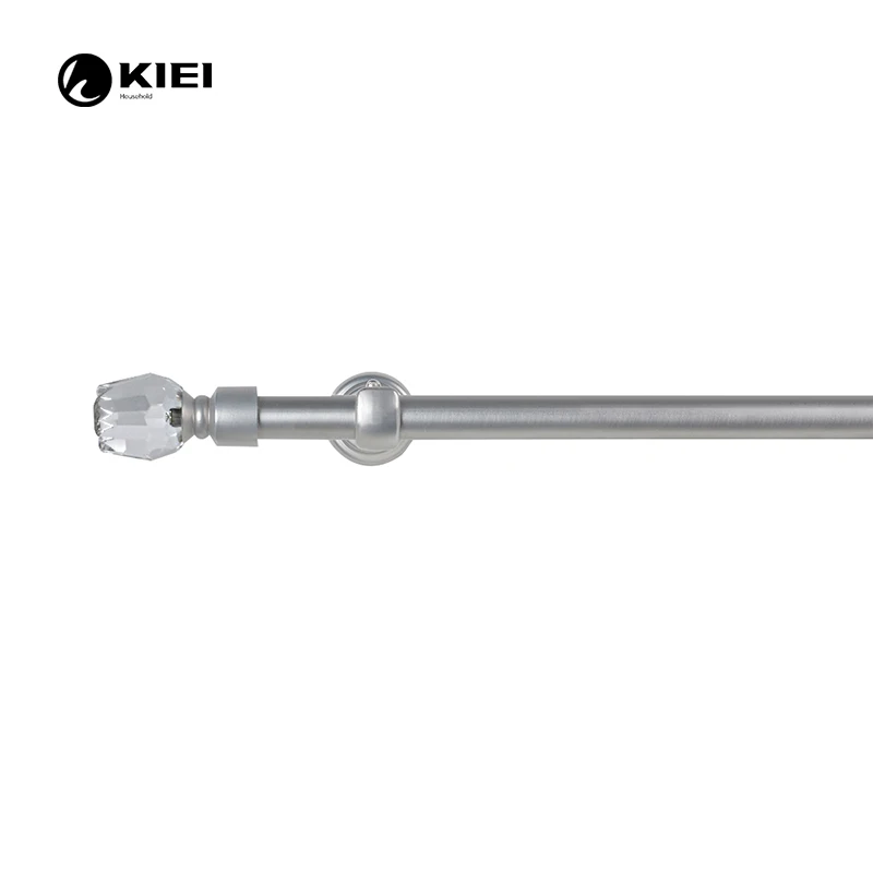 Manufacturer metal curtain rods with bright  crystal curtain finials 19/22/25/28 MM diameter crystal curtain finials  customer