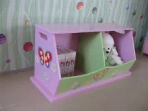 Toddler children kids wooden 3 cube shelf toy storage cabinet