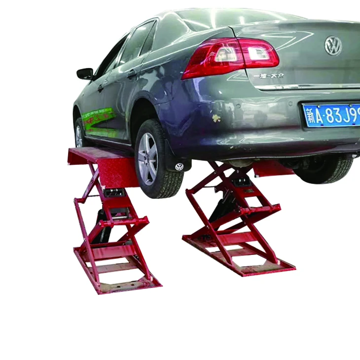 Ultra Thin On Ground Scissors Car Lift 4000kg Electric Hydraulic Car Floor Jack Lift For Sale
