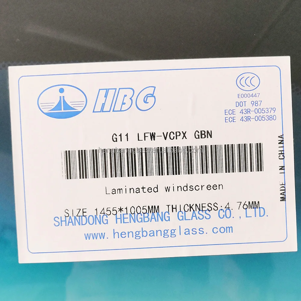 Chinese factory G11 AUTO FRONT LAMINATED WINDSHIELD GLASS