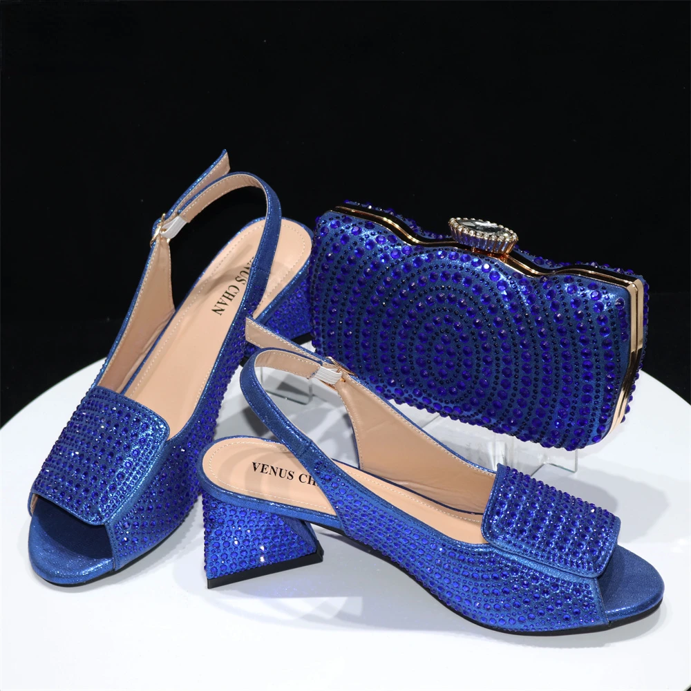 Beautiful Lady Shoes Set PU Material Italian Shoe And Bag Set For African Women