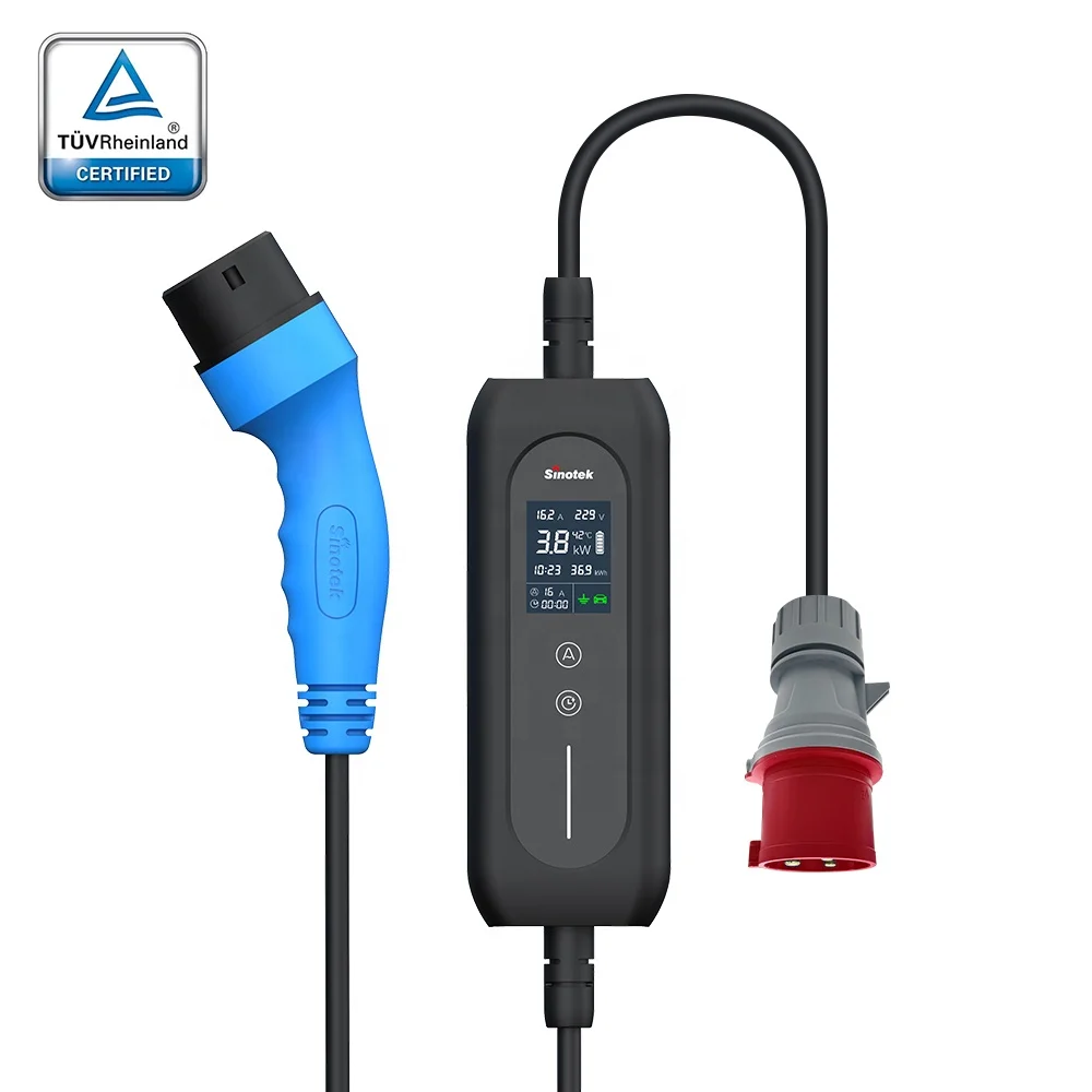 Быстрое зарядное устройство портативное зарядное устройство для электромобилей 11 кВт с промышленным разъемом CEE