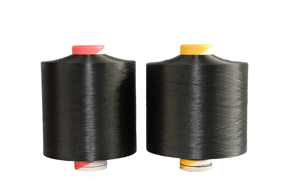 ZHINK BRAND FACTORY DTY AA GRADE 300D/96F S+Z HIM PUNCH texturized yarn 150D/48F/2 IMG BLACK/RAW WHITE/COLORFUL DTY YARN