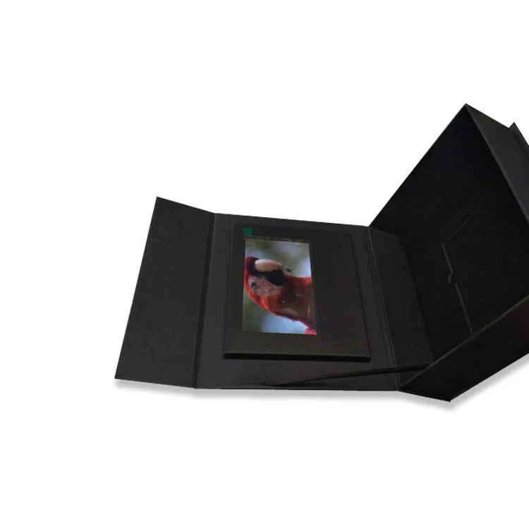 promotion screen video player advertising gift packaging box 5 inch black video display box