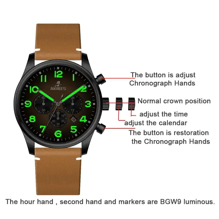 Chronograph Mens Stainless Steel Custom Logo Brand Diver Watch Automatic Sapphire Design Mens Watches Wristwatches