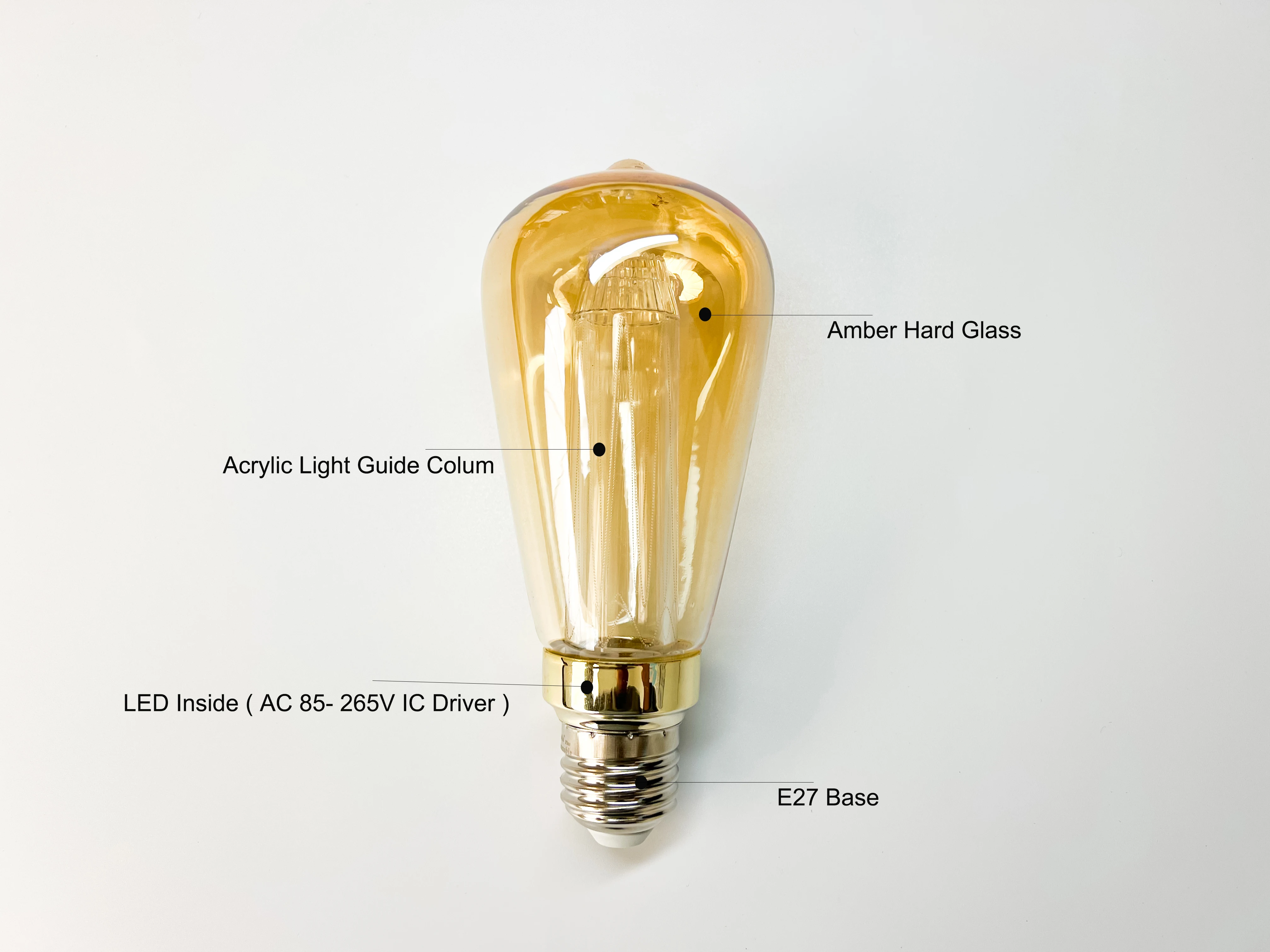 antique decorative Edison decorative ST64 amber clear E27 4W 6W 8W LED FILAMENT BULB