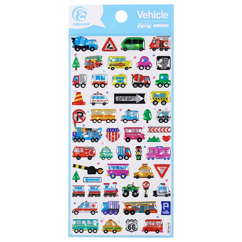 Epoxy resin stickers Vehicle tools Auto car 3D resin epoxy sticker Car fire truck taxi vehicle tools sticker