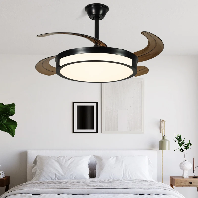Modern 36W LED Ceiling ABS Fan with Light 36/42 Inches Super Silent Remote Control DC Motor for Home Living Room Bedroom