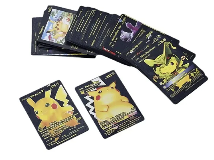 55 Tarjetas/caja Espanol  Negro Gx Vmax Tcg Estuche Comercio Doradas De Poke mon
