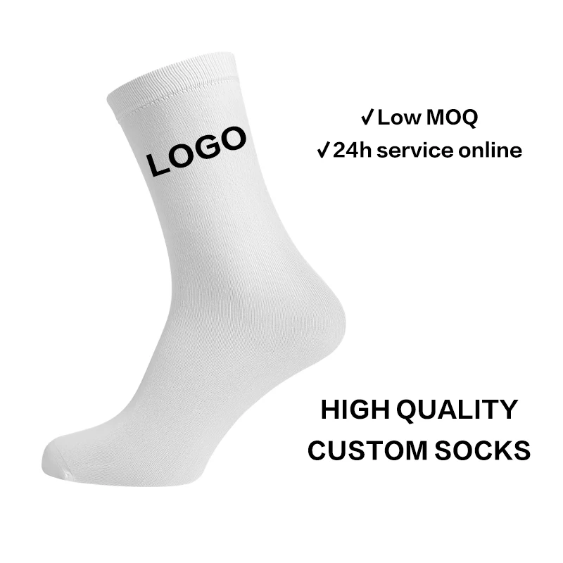 Socks manufacturer quality crew embroidery custom men crew cotton Jacquard fashion mens socks