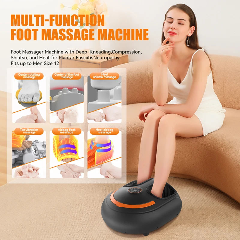 TODO Electric Foot Massage Machine Masaje De Pies with Heat Smart Pulse Ems Shiatsu Electromagnetic Wave Foot  Reflexology Tool