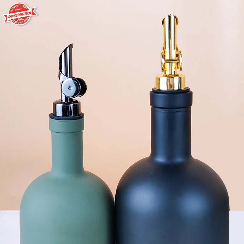 Luxury Custom Colors 100ml 375ml 500ml 750ml glass Olive Oil bottle brandy vodka whiskey gin liquor packaging bottle with cork