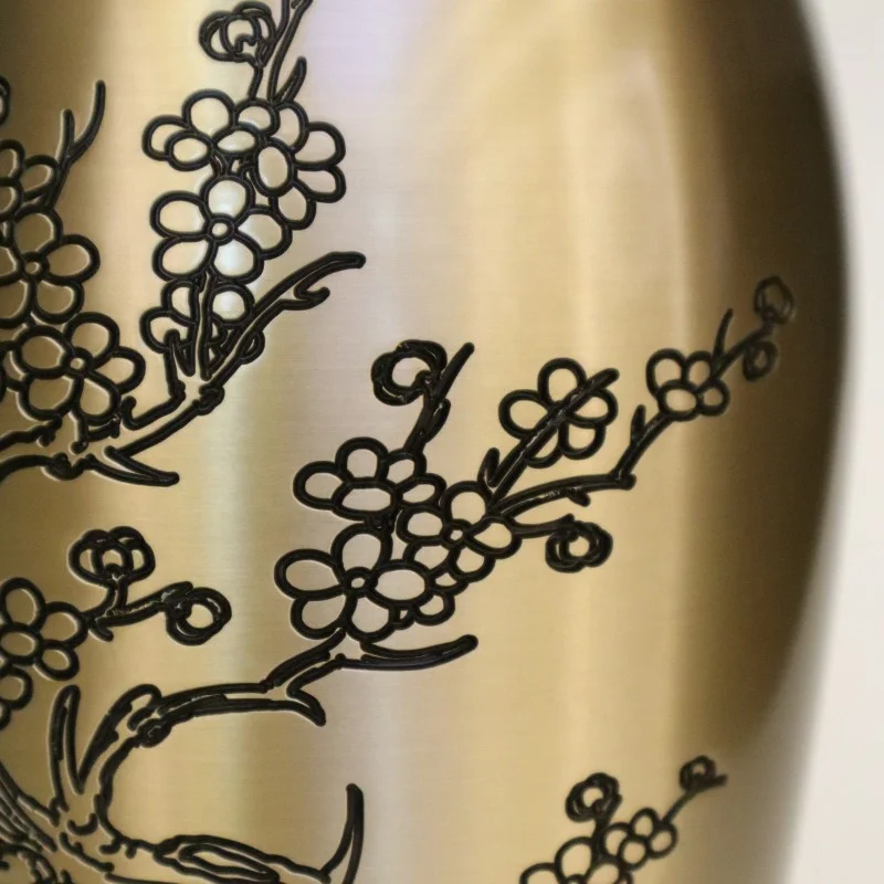 Chinese Plum Blossom Metal Vase for Home Decor Office Decoration Flower Arrangements