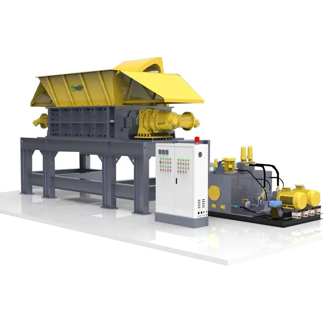Heavy Duty Industrial Double shaft shredder , Scrap Car Tire Shredder Machine , plastic recycling machine