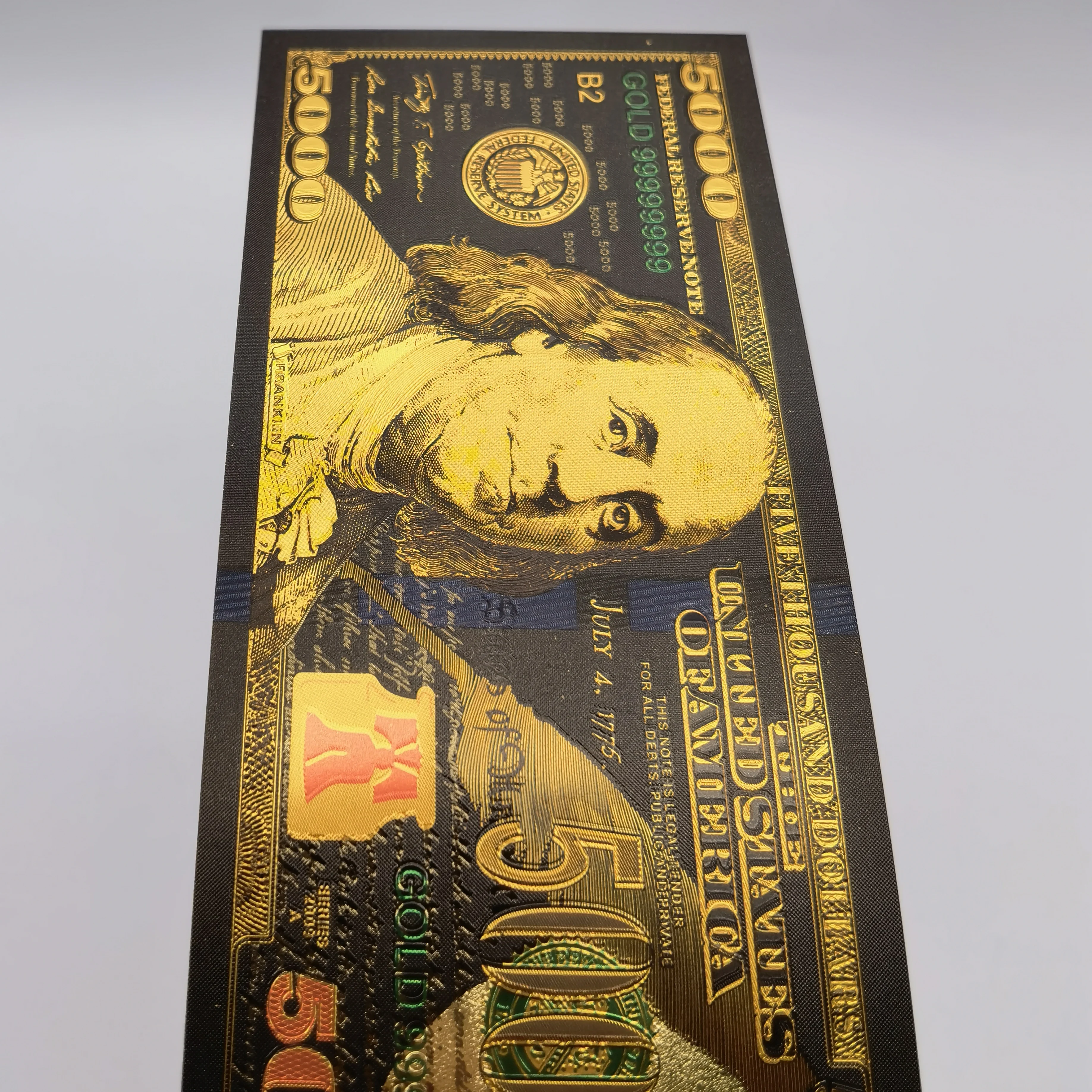 New Waterproof Black gold foil design USA dollar money 500and1000 dollar bills USD Black  banknote