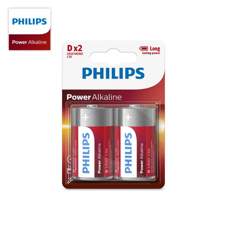 Очень долговечные батареи PHILIPS Power щелочные размер D 1 5 в LR20 сухая