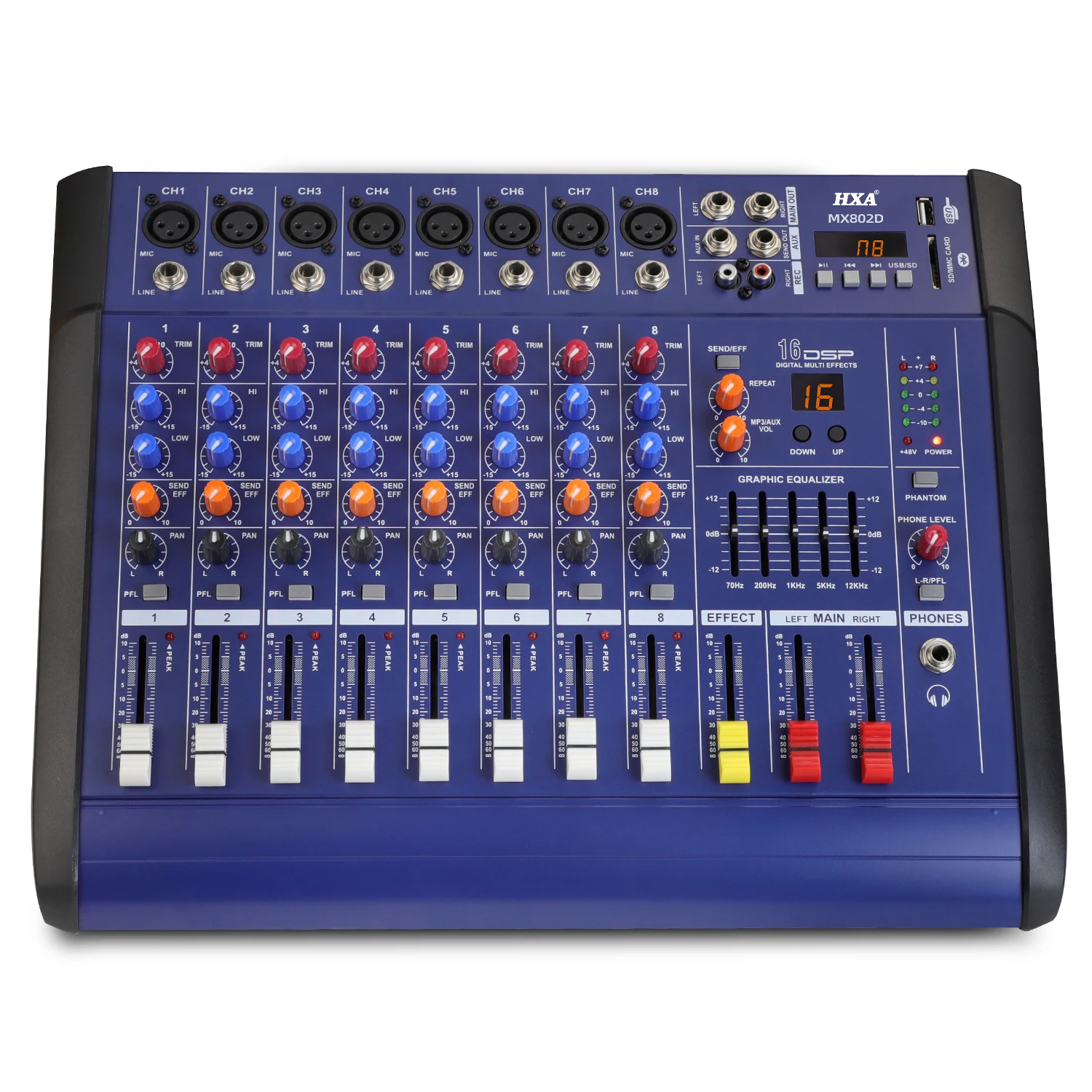 Stable quality Professional 8 Channel  USB Powered Amplifier Mixers