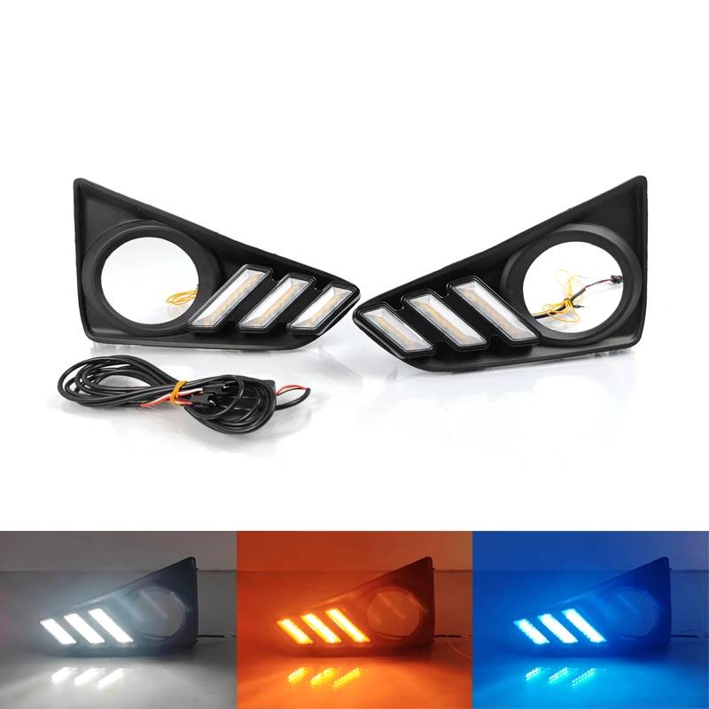 Factory selling Fog lamp conversion LED daytime running lights front bumper decorative lights For Toyota Mark/ REIZ 13-15