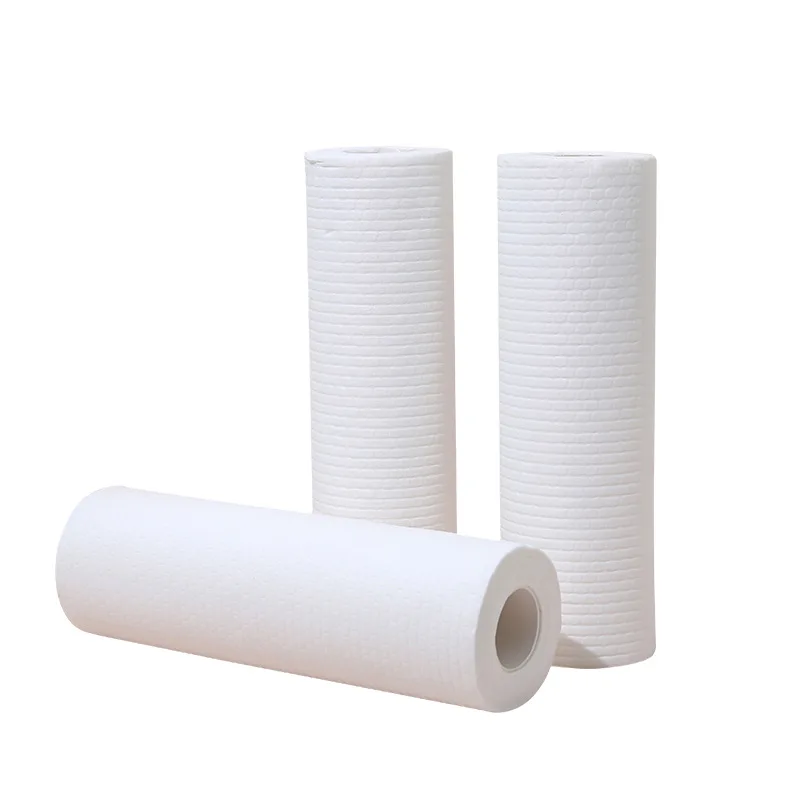 Breathable 100% Pet Spunlace Nonwoven Half Cross Mesh Spunlace Nonwoven  Fabric for Dry Wet Wipes