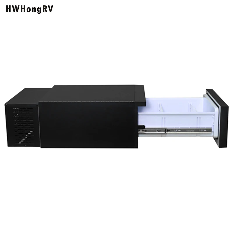 HWHongRV Drawer Style 12/24V DC Only Freezer Mode Mini Frid Refrirator for Vehicle Car Boat for Driving Travel Fishing
