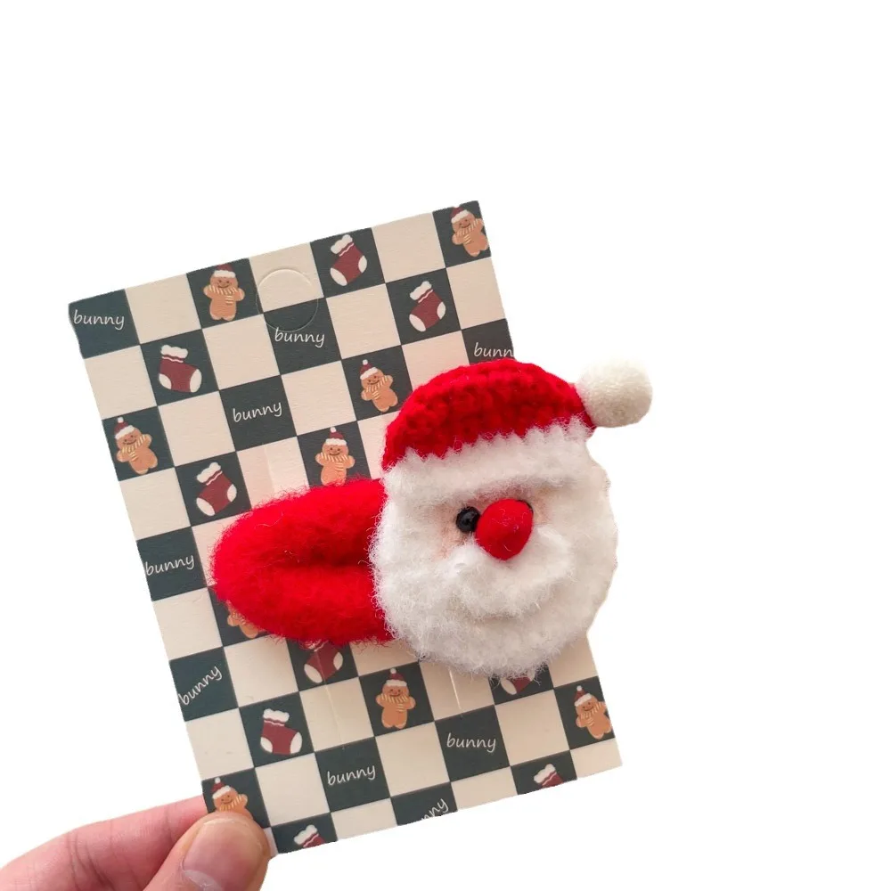 Cute hair rope tie santa christmas tree cartoon crochet hair accessories for girls christmas hair clip set