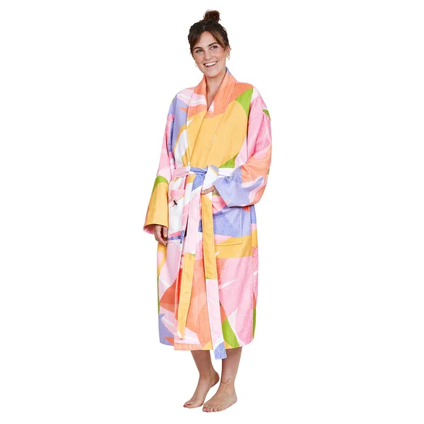 Custom Print Hotel Luxury Waffle Salon Kimono Robes Hotel Wholesale Spa Robes Bathrobe