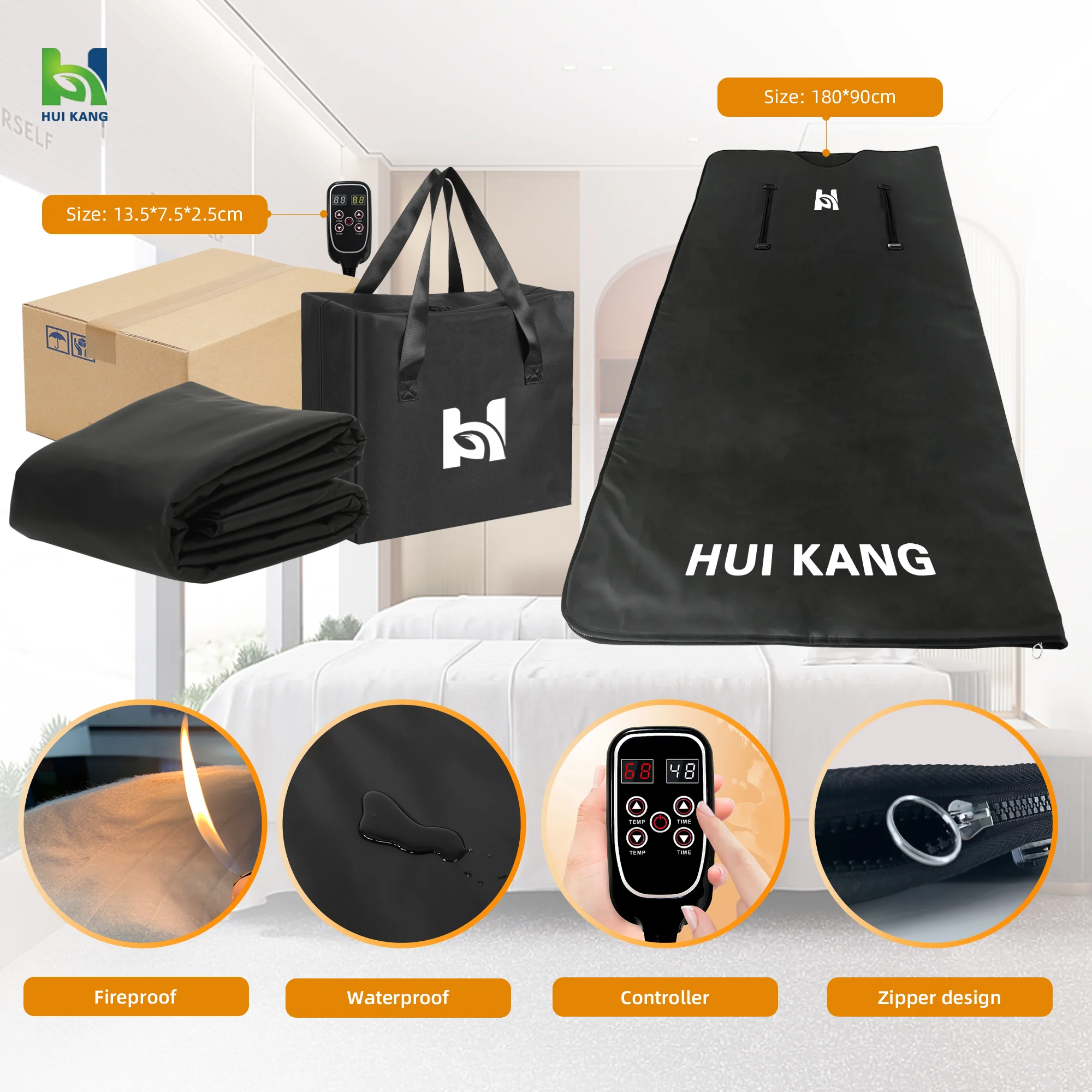 Weight Loss Spa Sauna Infrared Blanket Professional Heating Zipper Sauna Blanket With 45cm Arm Holes