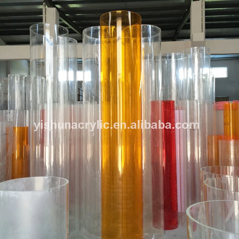 Guangzhou yishun supplier custom colorful pmma plastic acrylic cylinder pipe