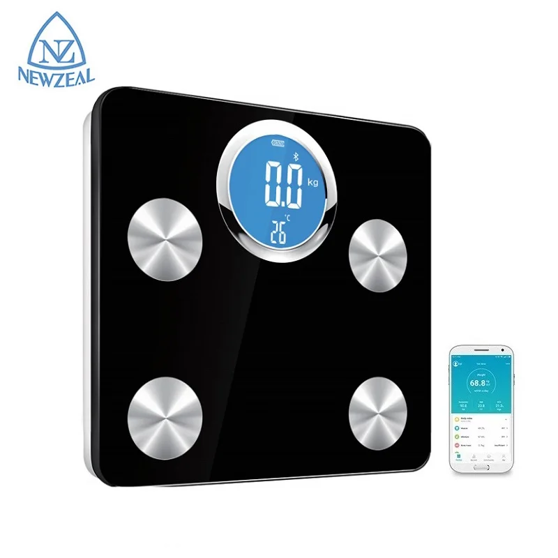 Low MOQ Smart Bath Body Fat Scale Bathroom Full LCD Blue Tooth Weighing Scale