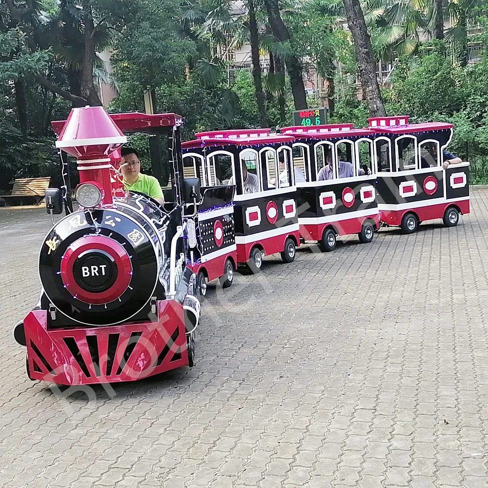 Battery Powered 22 Seater Passenger City Vehicle Electric Mini Train Tourist Shuttle Sightseeing Train For Sale