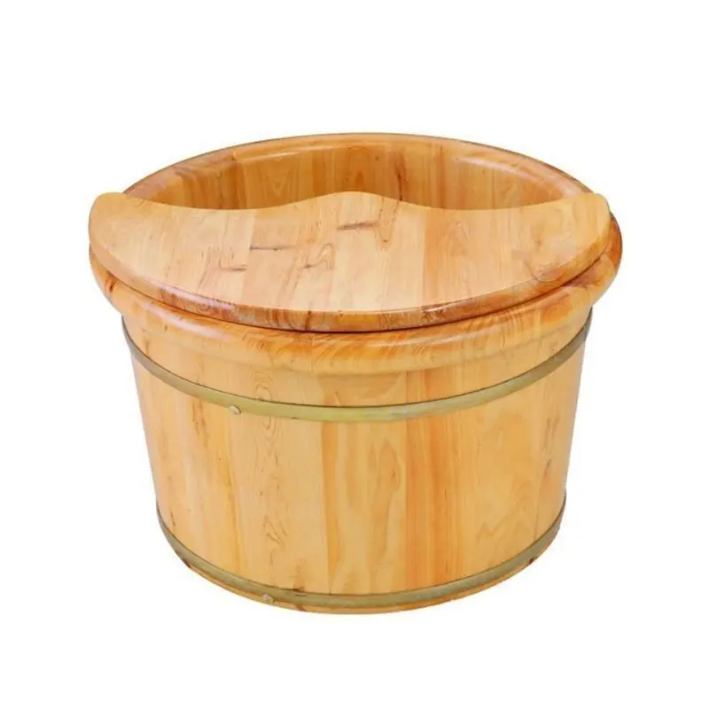 Household Cedar Wood Heat Preservation With Massager And Lid Foot Spa Bucket Wooden Foot Bath Barrel