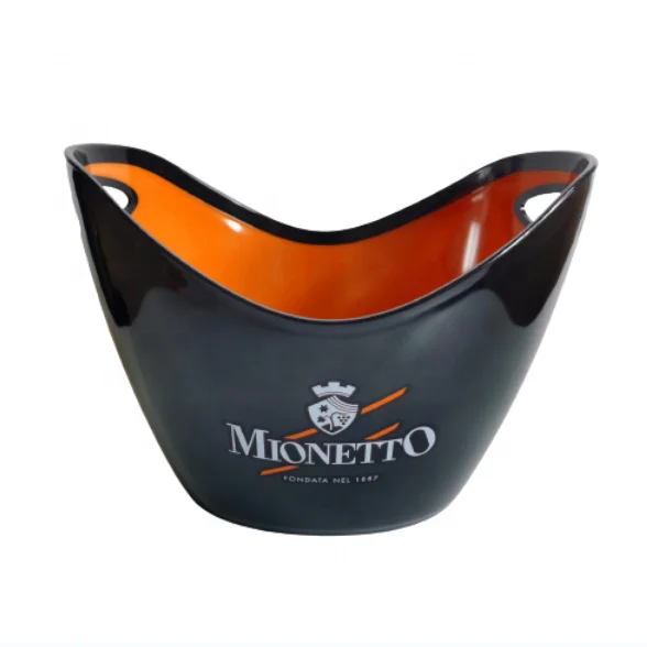 4L/8L/12L Boat Olive shape Customized Plastic double wall Champagne Ice Bucket cooler chiller with Handles