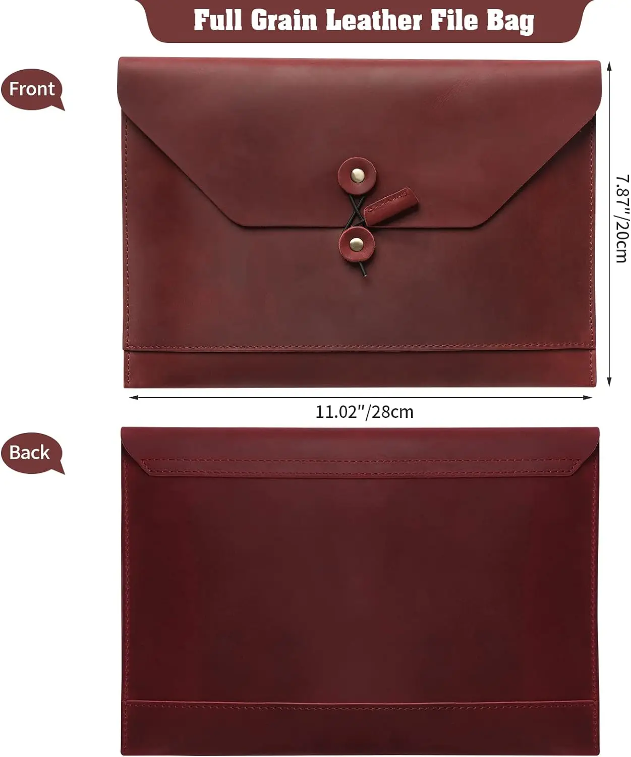 Leather Portfolio Organizer For 9 to 11 Inch Tablets Mailing Envelope Document Holder