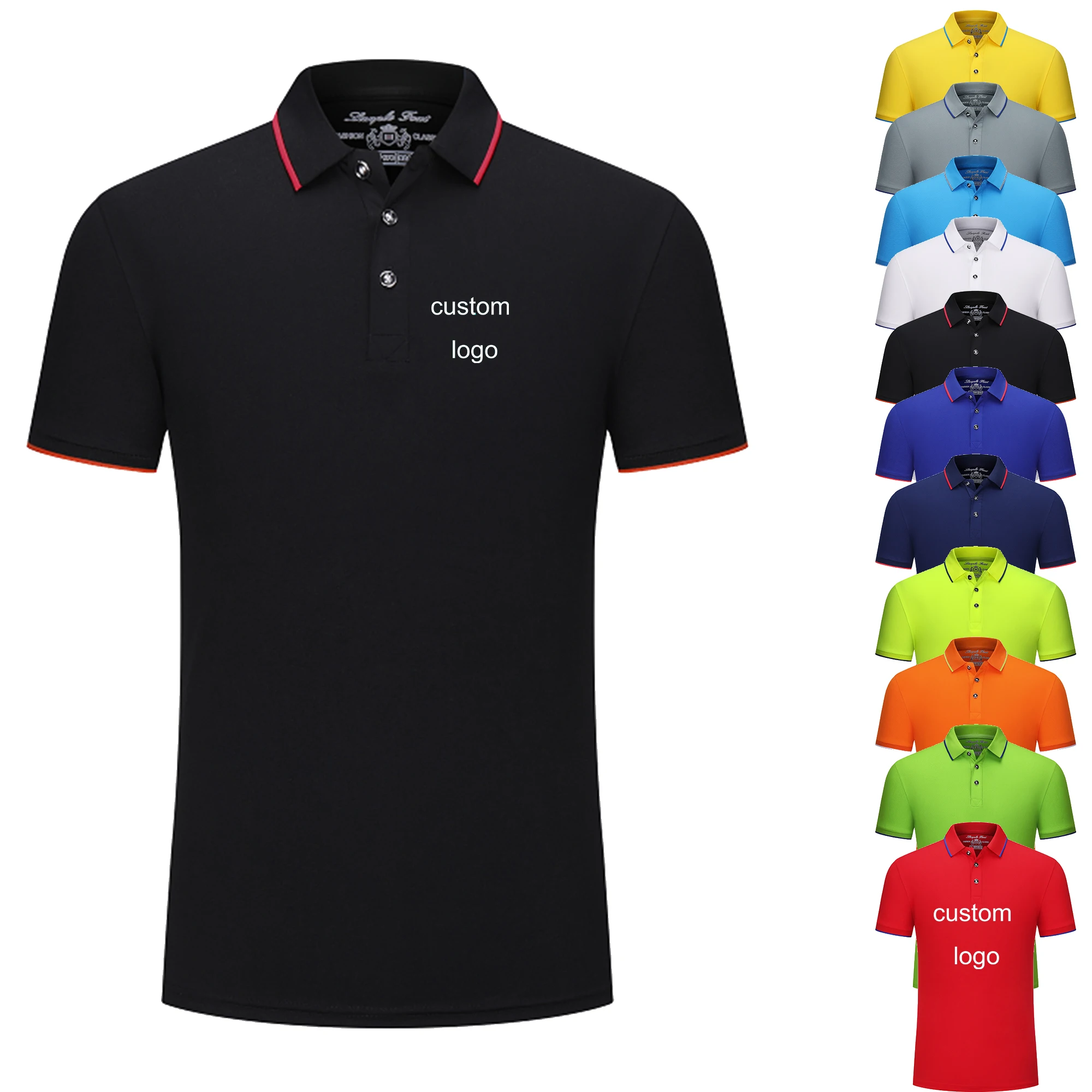 plain colors polyester summer breathable quick dry Short Sleeve custom OEM logo Golf printing men polo t shirt