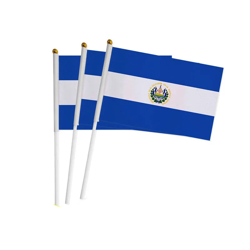 Huiyi Salvadorans Маленькие Ручные флаги страны выборы на заказ Сальвадор мини ручной флаг