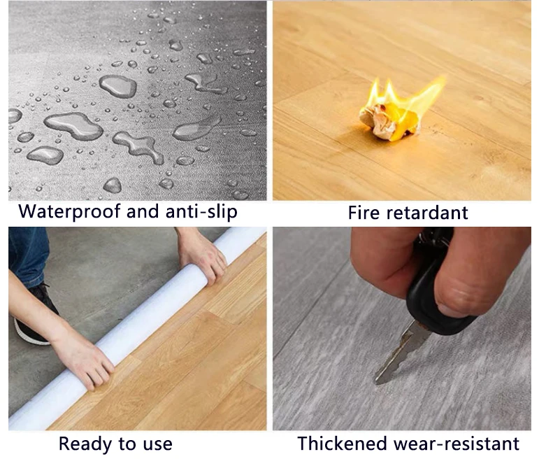 customize 0.35mm-2.0mm fireproof non-slip plastic carpet floor leather flooring roll pvc