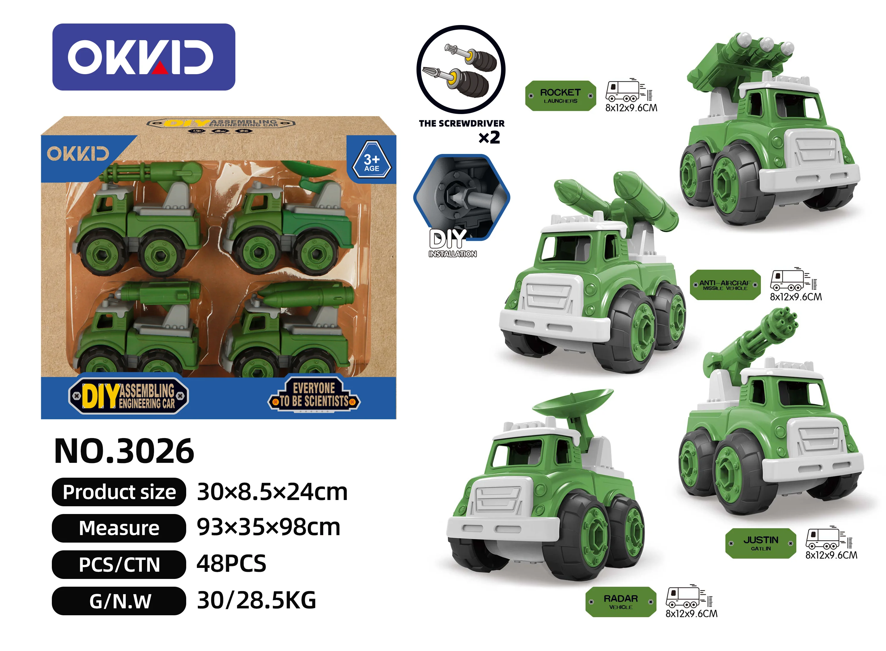 Disassembly Vehicle Kids Fire Engine Truck Toy Car with Sounds Construction truck