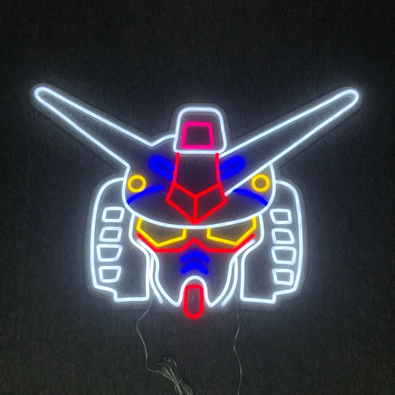 NO MOQ Gundam Robot Anime Japanese Machine Suit Robot For Bedroom Game Room Decor kids Gifts gundam neon light box neon symbols