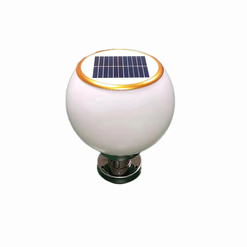 Outdoor Waterproof Ball LED Post light Round Garden lighting Solar Fence lights Factory Wholesale IP65 Pillar lamp