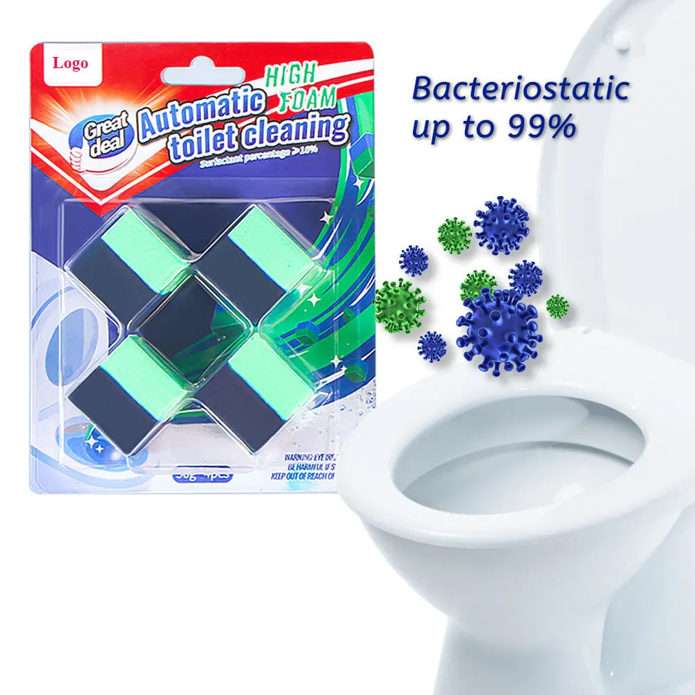 Customized Brand 2-in-1 Fresh Scented Solid Toilet Cleaner Block In-Tank Toilet Cleaner Duo-Cubes