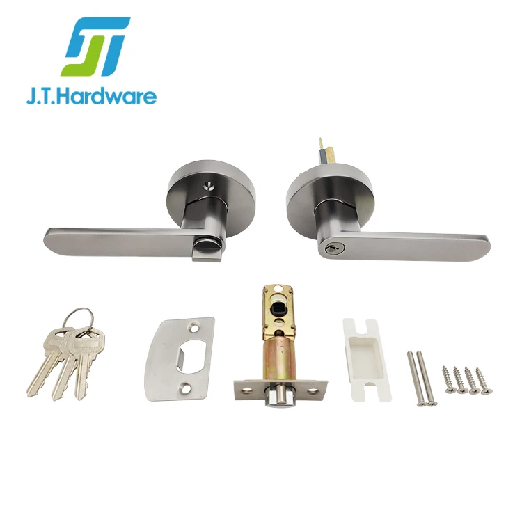 Commercial Door Entry Tubular Latch Lock Set 60MM Gun Metal Lever Handle Lock