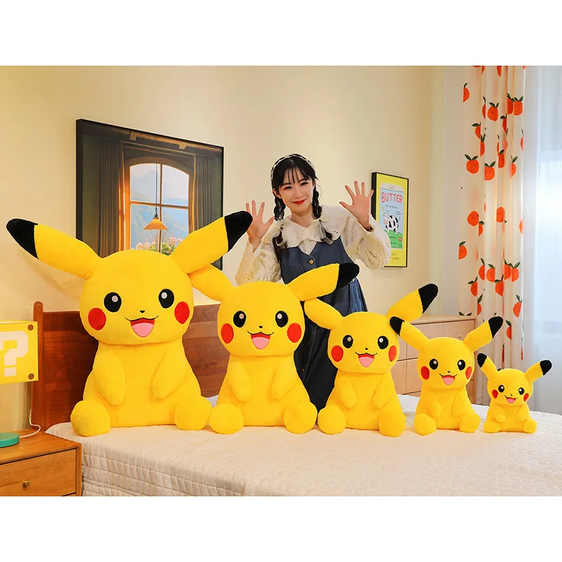 Top Fashion Wholesale Kawaii Big Size Cartoon Pokemoned Pikachuu Baby Plush Toys Stuffed Animals For Girl Birthday Gift