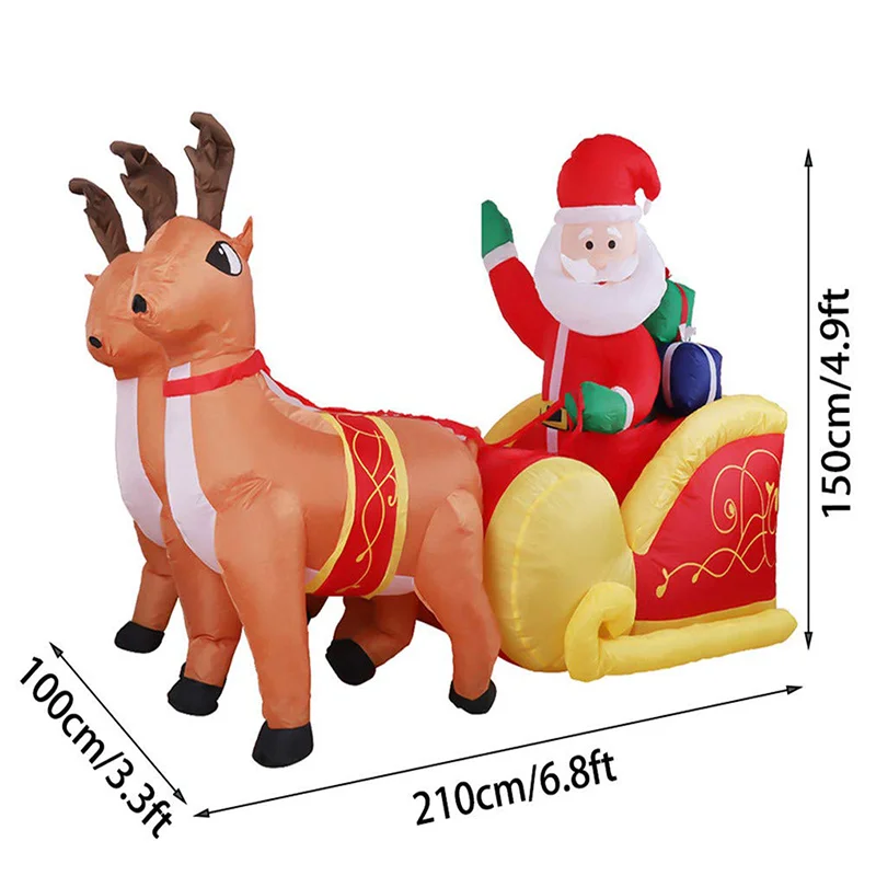 new year ornament LED luminous deer pulled the sleigh old man Santa Claus christmas inflatable moose