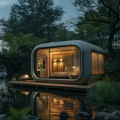Prefab Container Space Capsule Competitive Price Outdoor Modular 40ft Space Capsule Mobile House Portable Mobile Glamping Hotel