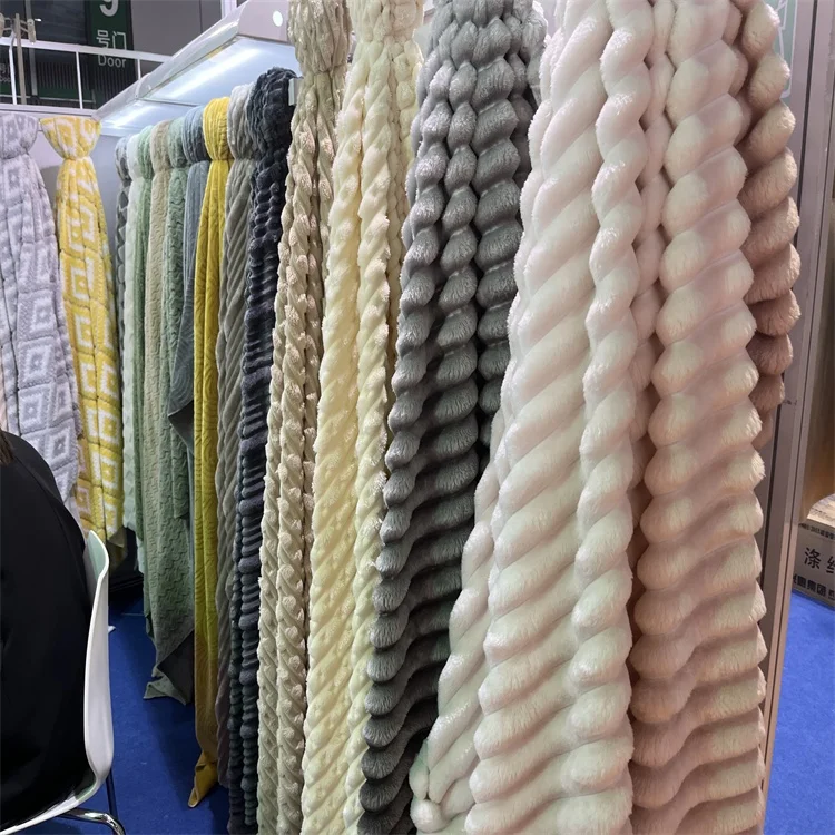 OEKO Super soft striped flannel 100% polyester for spring, summer, autumn and winter blanket fabric clothing toy fabric