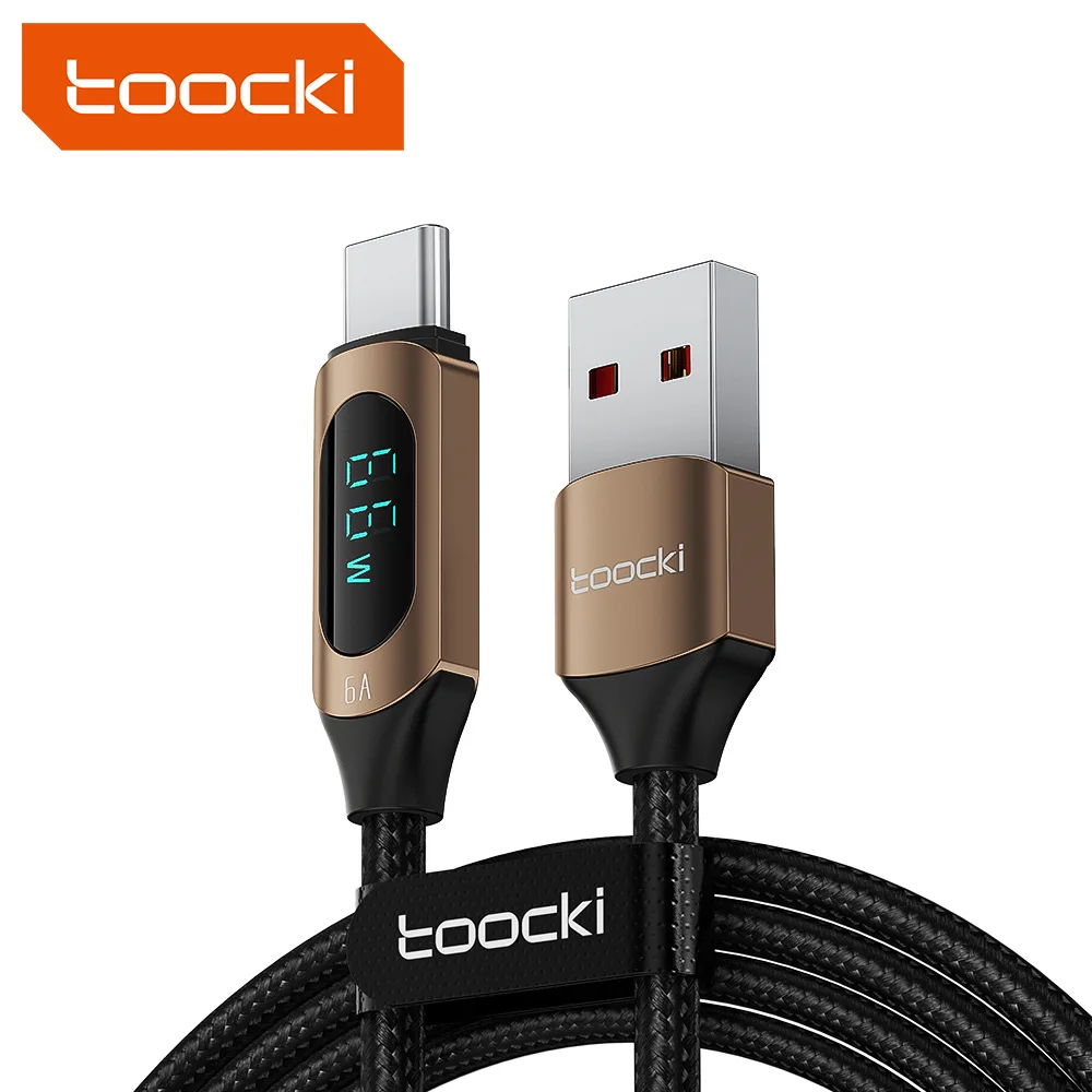 Toocki Usb C кабель светодиодный цифровой дисплей 6A 66w Быстрый зарядный для передачи данных типа Samsung мобильных телефонов и планшетов