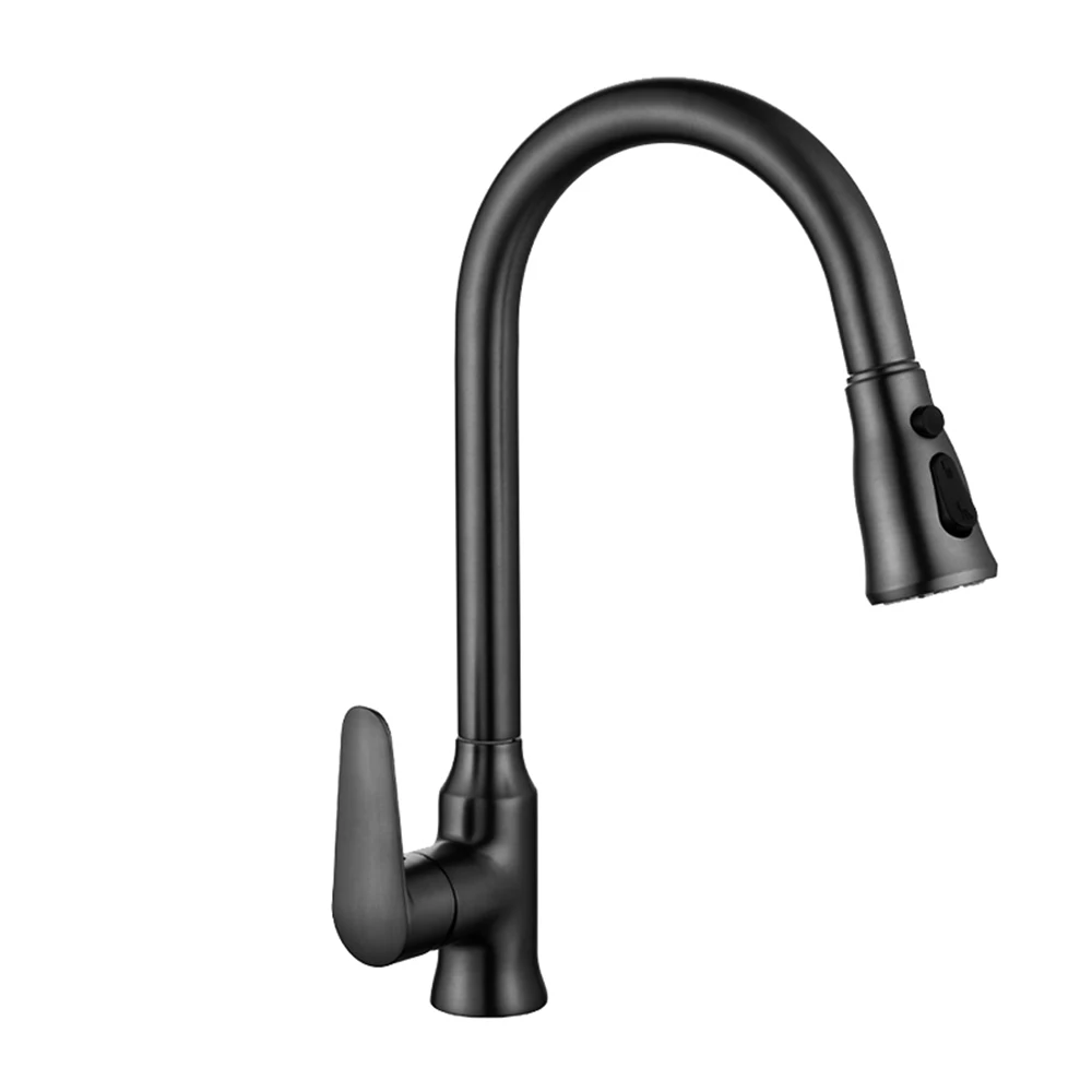 New Fashioned Gun Gray Color Dual Function  Deck Mounted  360 Degree Rotation Hot and Cold Water Mixed Kitchen Tap