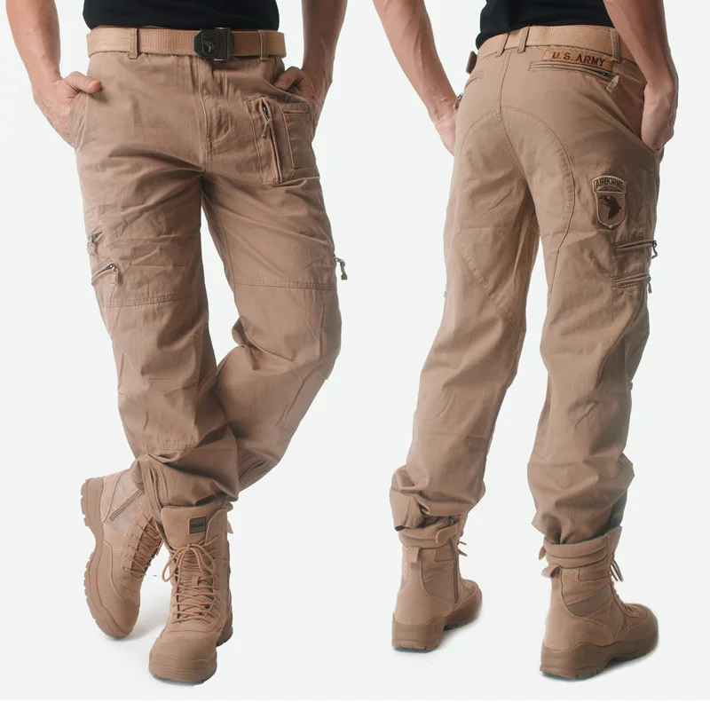 
Wholesale High Quality Cotton Casual Full Length Trousers Tactical Military Cargo Pants for Men 