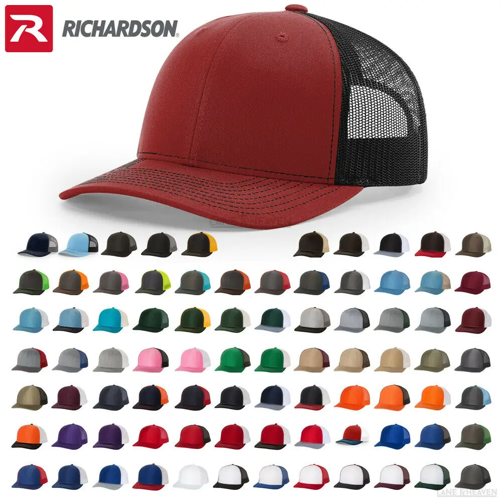 Unisex Custom Logo Classic Richardson Trucker Hat Adjustable Model 112 Brand Snapback mesh Cap Custom Hats